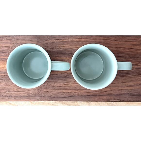 Hearth & Hand by Magnolia Two Matte Green Gold Speck Mugs Cups Stoneware 16oz - Picture 13 of 14